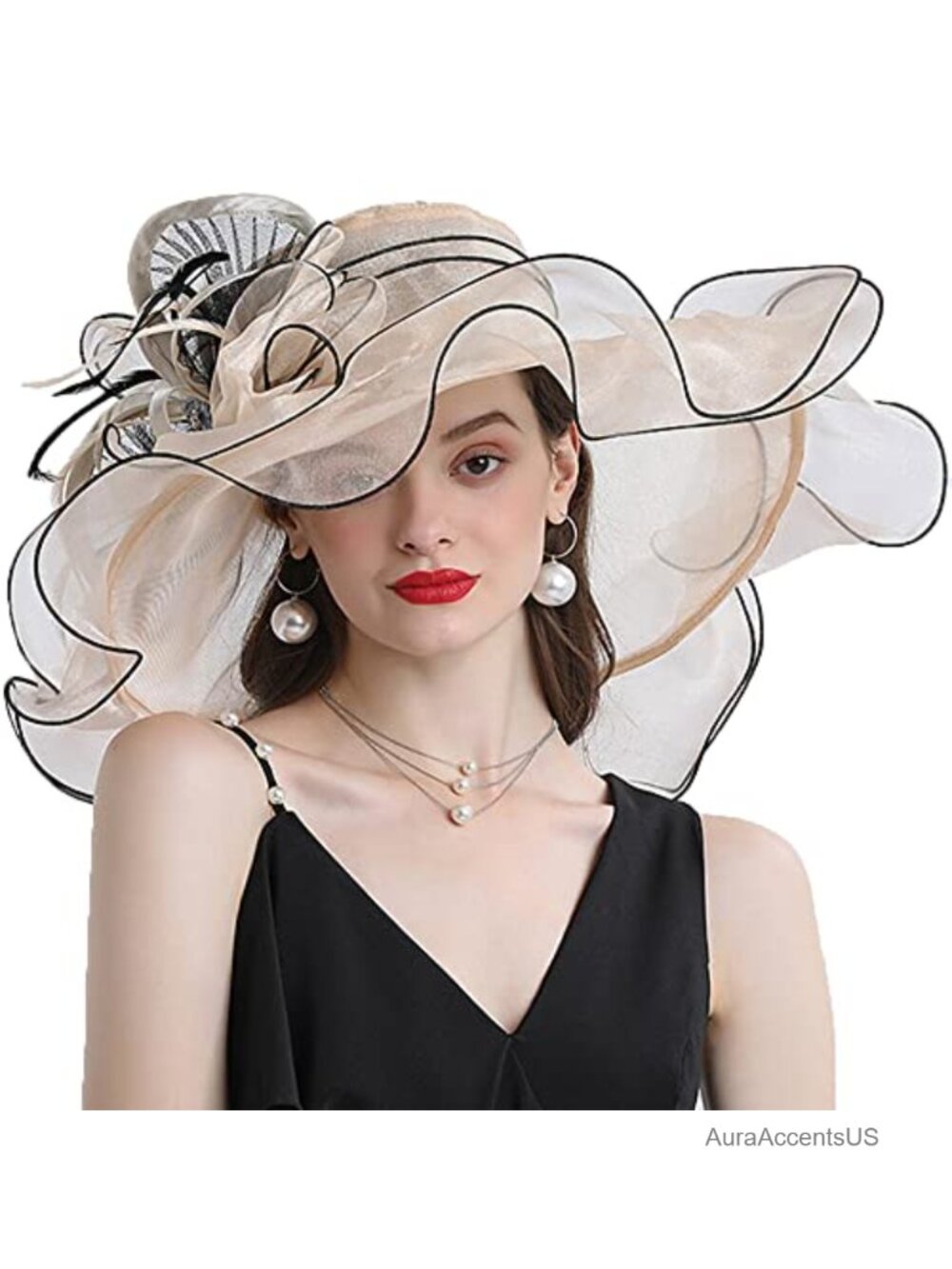 Organza Sun Visor Fascinator Hat Wide Brim Church Derby Tea Party